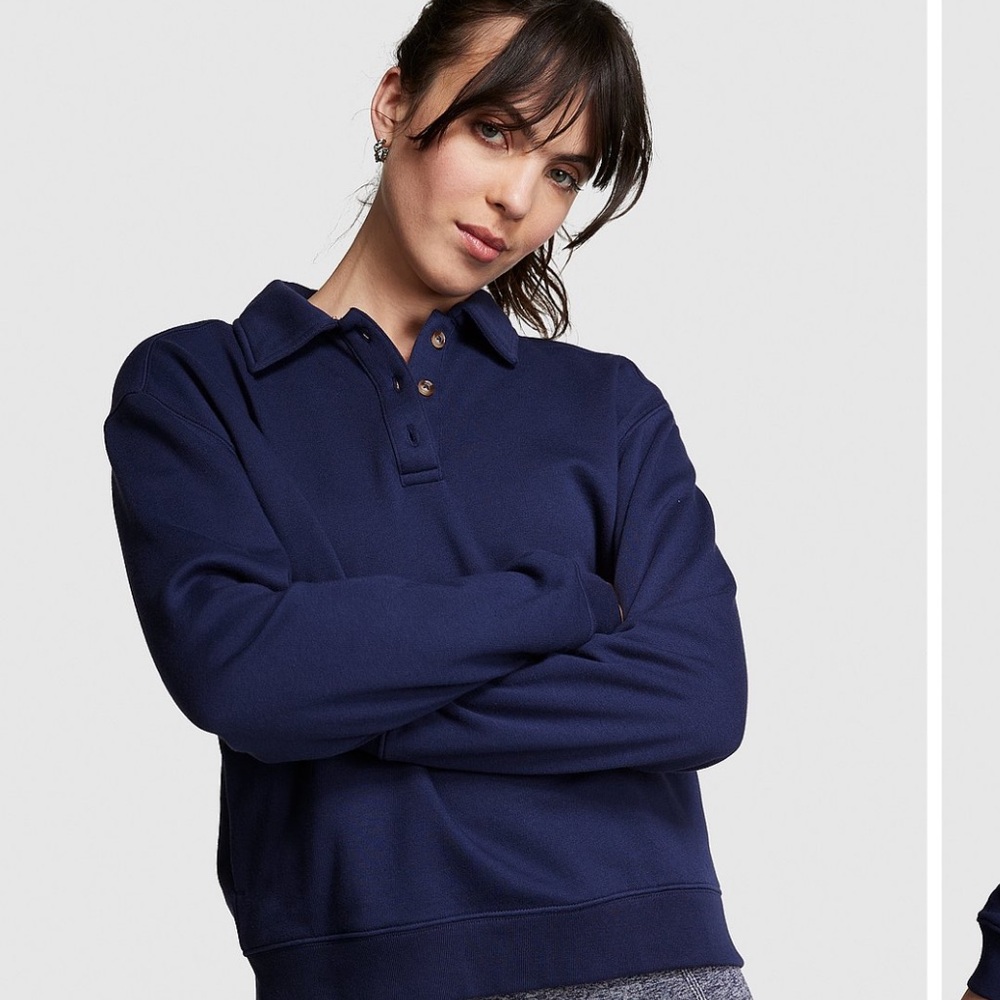 (3 for $18) PINK everyday polo fleece sweatshirt